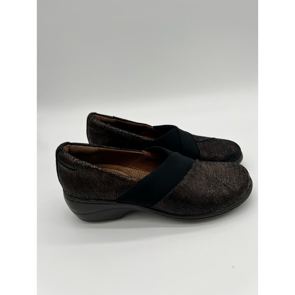 New Cobb Hill by New Balance Brown and Black Slip on Clogs Comfort Flats 7N - Picture 9 of 11